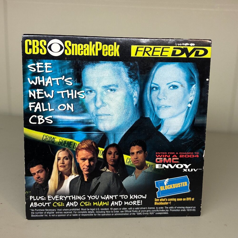 CBS Sneak Peak 2003 Blockbuster Promo DVD CSI, Two And A Half Men, Cold Case